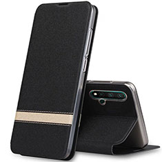 Coque Portefeuille Livre Cuir Etui Clapet T06 pour Huawei Nova 5 Noir