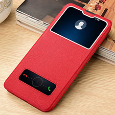 Coque Portefeuille Livre Cuir Etui Clapet T06 pour Huawei Nova 6 Rouge