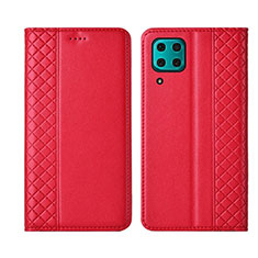 Coque Portefeuille Livre Cuir Etui Clapet T06 pour Huawei Nova 6 SE Rouge