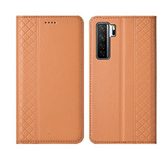 Coque Portefeuille Livre Cuir Etui Clapet T06 pour Huawei P40 Lite 5G Orange