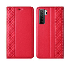 Coque Portefeuille Livre Cuir Etui Clapet T06 pour Huawei P40 Lite 5G Rouge