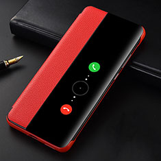 Coque Portefeuille Livre Cuir Etui Clapet T06 pour Huawei P40 Pro Rouge
