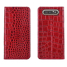Coque Portefeuille Livre Cuir Etui Clapet T06 pour Samsung Galaxy A80 Rouge