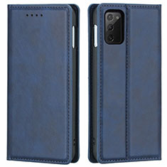 Coque Portefeuille Livre Cuir Etui Clapet T06 pour Samsung Galaxy Note 20 5G Bleu