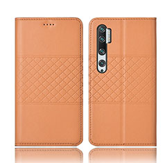 Coque Portefeuille Livre Cuir Etui Clapet T06 pour Xiaomi Mi Note 10 Orange