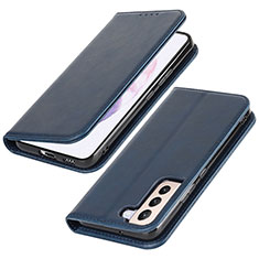 Coque Portefeuille Livre Cuir Etui Clapet T06D pour Samsung Galaxy S21 5G Bleu
