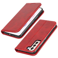 Coque Portefeuille Livre Cuir Etui Clapet T06D pour Samsung Galaxy S21 5G Rouge