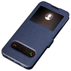 Coque Portefeuille Livre Cuir Etui Clapet T07 pour Huawei Honor View 20 Bleu