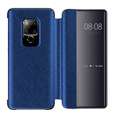 Coque Portefeuille Livre Cuir Etui Clapet T07 pour Huawei Mate 20 Bleu