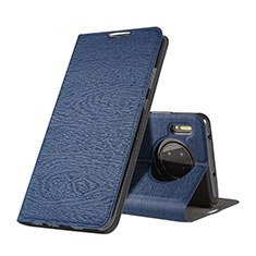 Coque Portefeuille Livre Cuir Etui Clapet T07 pour Huawei Mate 30 5G Bleu