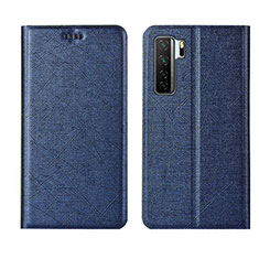 Coque Portefeuille Livre Cuir Etui Clapet T07 pour Huawei Nova 7 SE 5G Bleu