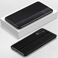 Coque Portefeuille Livre Cuir Etui Clapet T07 pour Huawei P20 Pro Noir