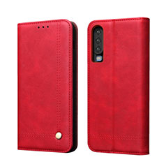 Coque Portefeuille Livre Cuir Etui Clapet T07 pour Huawei P30 Rouge