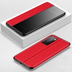 Coque Portefeuille Livre Cuir Etui Clapet T07 pour Huawei P40 Rouge
