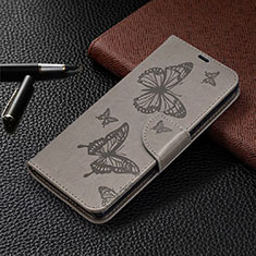 Coque Portefeuille Livre Cuir Etui Clapet T07 pour Samsung Galaxy Note 20 5G Gris