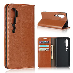 Coque Portefeuille Livre Cuir Etui Clapet T07 pour Xiaomi Mi Note 10 Orange
