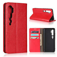 Coque Portefeuille Livre Cuir Etui Clapet T07 pour Xiaomi Mi Note 10 Pro Rouge