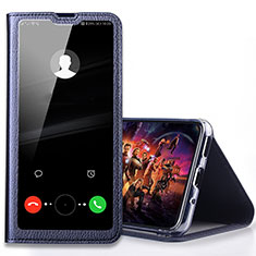 Coque Portefeuille Livre Cuir Etui Clapet T08 pour Huawei Honor 20E Bleu