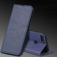 Coque Portefeuille Livre Cuir Etui Clapet T08 pour Huawei Honor V20 Bleu