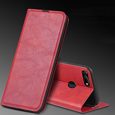Coque Portefeuille Livre Cuir Etui Clapet T08 pour Huawei Honor V20 Rouge