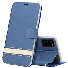 Coque Portefeuille Livre Cuir Etui Clapet T08 pour Huawei Honor V30 5G Bleu