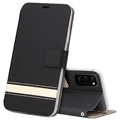 Coque Portefeuille Livre Cuir Etui Clapet T08 pour Huawei Honor V30 Pro 5G Noir