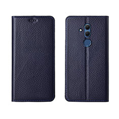 Coque Portefeuille Livre Cuir Etui Clapet T08 pour Huawei Mate 20 Lite Bleu