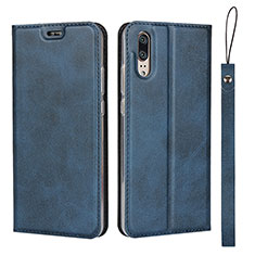 Coque Portefeuille Livre Cuir Etui Clapet T08 pour Huawei P20 Bleu