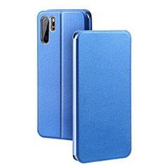 Coque Portefeuille Livre Cuir Etui Clapet T08 pour Huawei P30 Pro Bleu