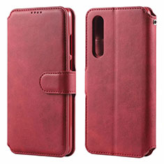 Coque Portefeuille Livre Cuir Etui Clapet T08 pour Huawei P30 Rouge