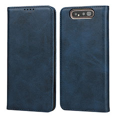 Coque Portefeuille Livre Cuir Etui Clapet T08 pour Samsung Galaxy A80 Bleu
