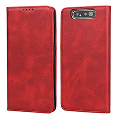 Coque Portefeuille Livre Cuir Etui Clapet T08 pour Samsung Galaxy A80 Rouge