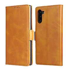 Coque Portefeuille Livre Cuir Etui Clapet T08 pour Samsung Galaxy Note 10 5G Orange