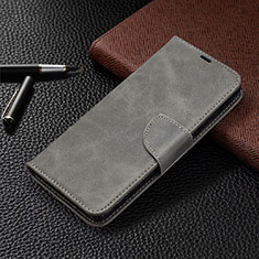 Coque Portefeuille Livre Cuir Etui Clapet T08 pour Samsung Galaxy Note 20 5G Gris