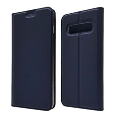 Coque Portefeuille Livre Cuir Etui Clapet T08 pour Samsung Galaxy S10 5G Bleu