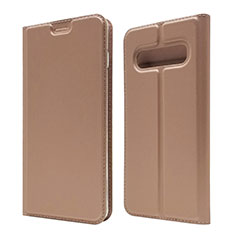 Coque Portefeuille Livre Cuir Etui Clapet T08 pour Samsung Galaxy S10 5G Or Rose