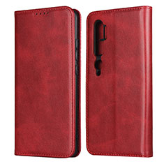 Coque Portefeuille Livre Cuir Etui Clapet T08 pour Xiaomi Mi Note 10 Pro Rouge
