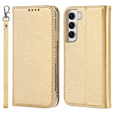 Coque Portefeuille Livre Cuir Etui Clapet T08D pour Samsung Galaxy S21 5G Or