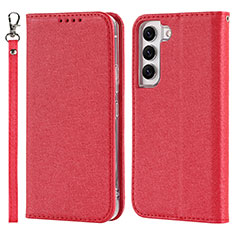 Coque Portefeuille Livre Cuir Etui Clapet T08D pour Samsung Galaxy S21 5G Rouge