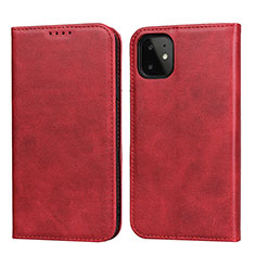 Coque Portefeuille Livre Cuir Etui Clapet T09 pour Apple iPhone 11 Rouge