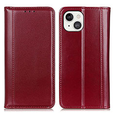 Coque Portefeuille Livre Cuir Etui Clapet T09 pour Apple iPhone 13 Rouge