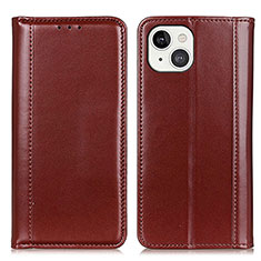 Coque Portefeuille Livre Cuir Etui Clapet T09 pour Apple iPhone 14 Marron