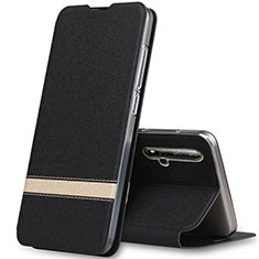 Coque Portefeuille Livre Cuir Etui Clapet T09 pour Huawei Honor 20 Noir