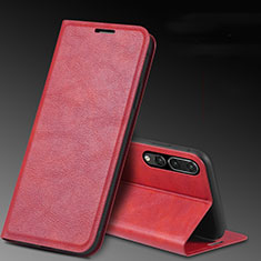 Coque Portefeuille Livre Cuir Etui Clapet T09 pour Huawei P20 Pro Rouge