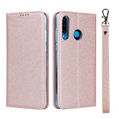 Coque Portefeuille Livre Cuir Etui Clapet T09 pour Huawei P30 Lite New Edition Or Rose