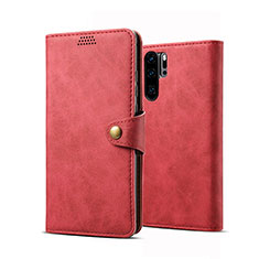 Coque Portefeuille Livre Cuir Etui Clapet T09 pour Huawei P30 Pro New Edition Rouge