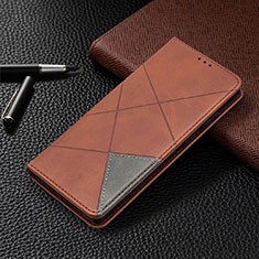 Coque Portefeuille Livre Cuir Etui Clapet T09 pour Samsung Galaxy Note 20 5G Marron