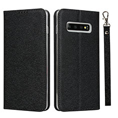 Coque Portefeuille Livre Cuir Etui Clapet T09 pour Samsung Galaxy S10 Plus Noir