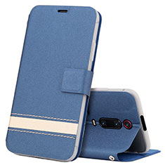Coque Portefeuille Livre Cuir Etui Clapet T09 pour Xiaomi Mi 9T Bleu