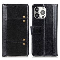Coque Portefeuille Livre Cuir Etui Clapet T10 pour Apple iPhone 13 Pro Noir